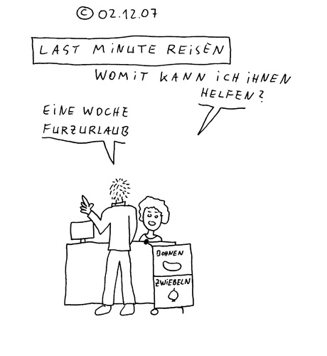 Cartoon: Furzurlaub (medium) by Müller tagged urlaub,furz,lastminute