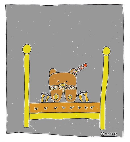 Cartoon: Im Bett 13 (medium) by Müller tagged im,bett,bed,teddybär,teddybear