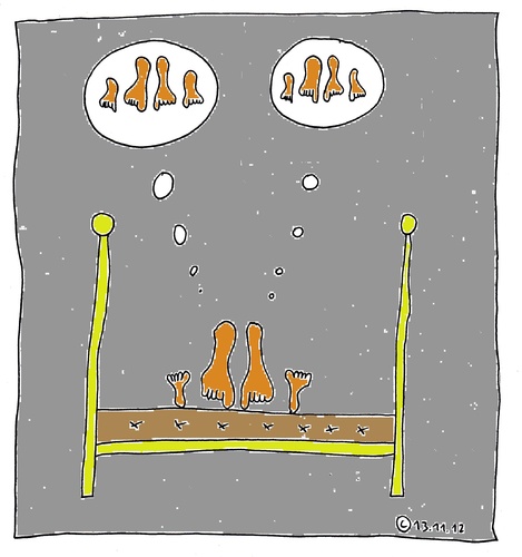 Cartoon: Im Bett 6 (medium) by Müller tagged imbett,bett,bed