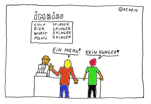 Cartoon: Imbiß (medium) by Müller tagged imbiß,finger