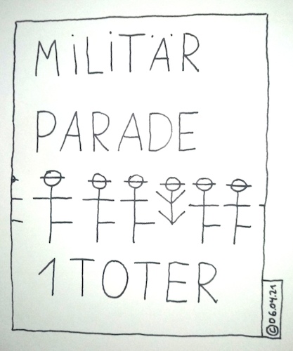 Cartoon: Militär Parade (medium) by Müller tagged militär,parade,tot