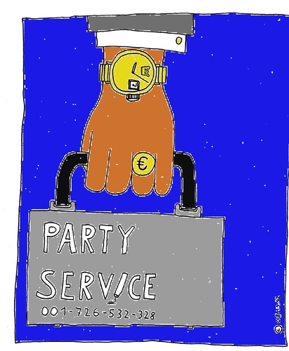 Cartoon: Party-Service (medium) by Müller tagged party,partyservice,drogen,drugs,kokain,cocain,illegal
