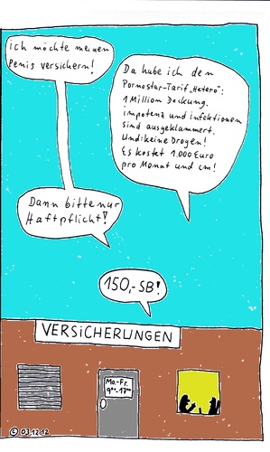 Cartoon: Penis-Versicherung (medium) by Müller tagged versicherung,tarif