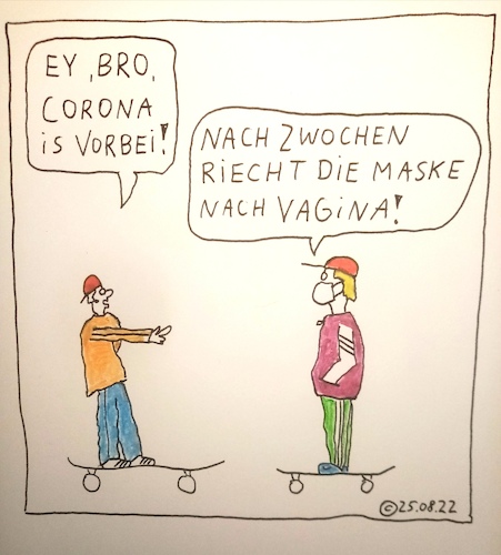 Cartoon: Riecht nach Vagina (medium) by Müller tagged maske,corona,vagina
