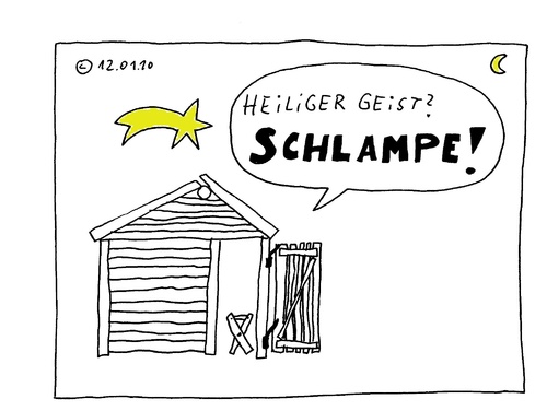Cartoon: Schlampe (medium) by Müller tagged bibel,jesus,christus,heiland,messias,kuckuckskind,maria