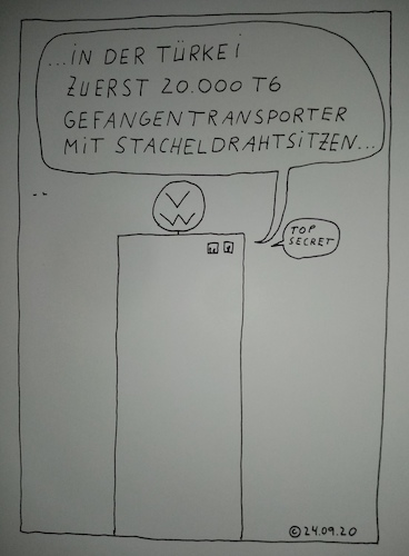 Cartoon: Stacheldrahtsitze (medium) by Müller tagged vw,türkei,stacheldrahtsitze