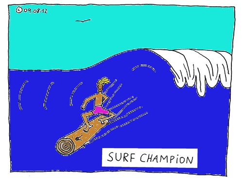 Cartoon: Surf Champion (medium) by Müller tagged surf,champion,fun,commerce