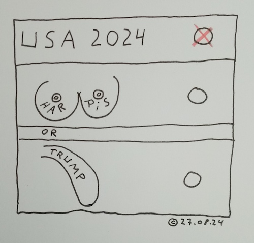 Cartoon: USA 2024 (medium) by Müller tagged harris,trump