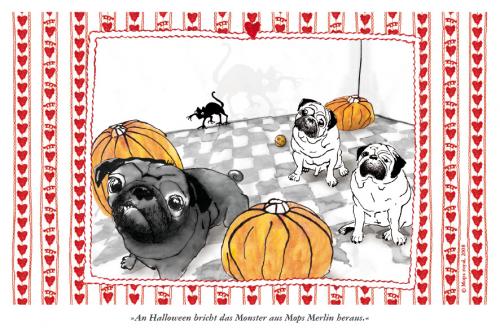 Cartoon: Pugoween (medium) by Mops royal tagged halloween,pug,dog,monster,mops,hund,tiere