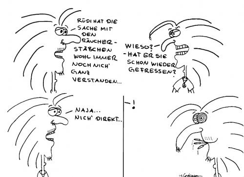 Cartoon: Breit (medium) by naLe tagged räucherstäbchen,breit,rauchen,smoke,stoned,rüdi