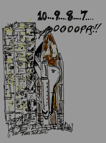 Cartoon: Blast Off Fail (medium) by Toonstalk tagged shuttle,launch,fail,failure,malfunction,disaster,mistakes,blastoff