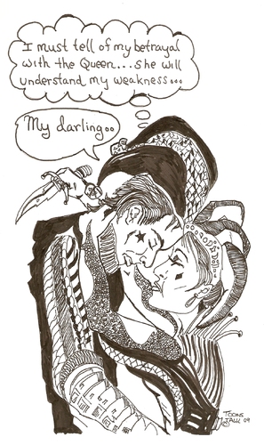 Cartoon: CHEATING FOOLS (medium) by Toonstalk tagged love,jester,queen,betrayal