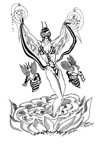 Cartoon: QUEEN BEE (medium) by Toonstalk tagged queen,bee,heroine,super,comicbook,sexy,bikini,costume