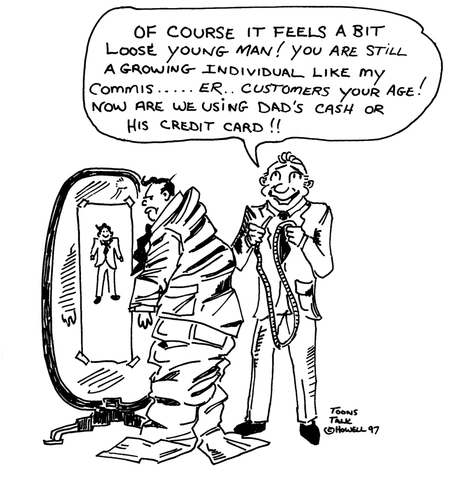 Cartoon: SHARP DRESSED MAN (medium) by Toonstalk tagged salesman,commision,mirror,suits,customer