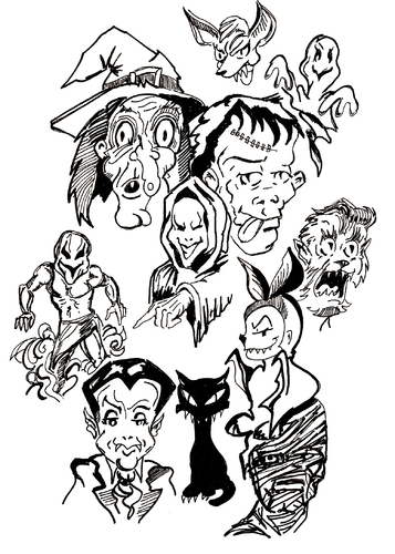Cartoon: TOONSTALK HALLOWEEN (medium) by Toonstalk tagged halloween,vampire,dracula,witch,frankenstein