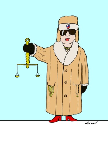 Cartoon: Justitia in Russland (medium) by tiefenbewohner tagged russland,justiz,sochi,pussy,riot,olympia,putin,chodorkowski,bestechung