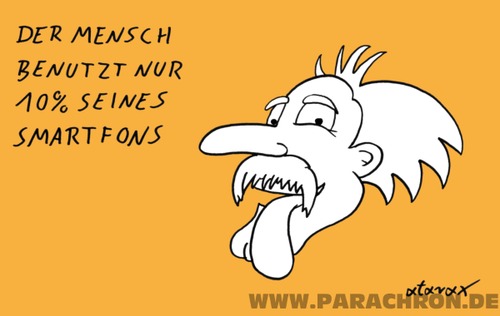 Cartoon: Zitat (medium) by tiefenbewohner tagged smartphone,zitat,handy,spruch,orange,potential