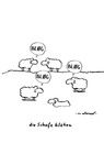 Cartoon: Blöken der Schafe (small) by tiefenbewohner tagged blogger,facebook,twitter,schafe,frühling