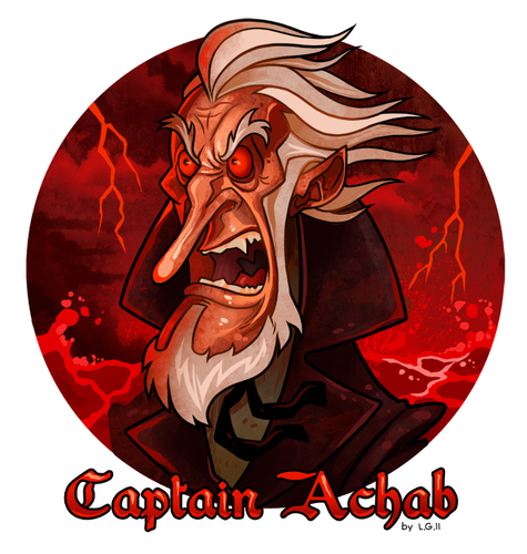 Cartoon: Captain Achab (medium) by Garvals tagged achab,moby,dick,pagemaster,sea