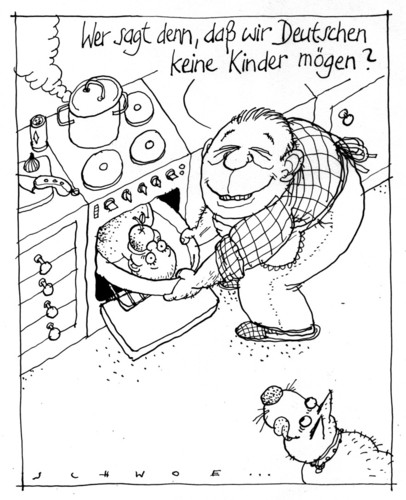 Cartoon: Der Weihnachtsbraten (medium) by schwoe tagged braten,kinderliebe,kinder,feinschmecker