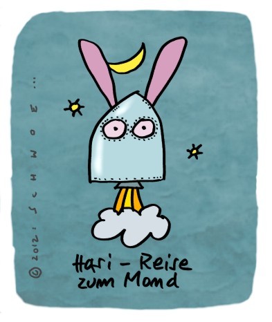 Cartoon: Hasi 14 (medium) by schwoe tagged hasi,hase,rakete,mond,mondlandung,himmel,raumfahrt