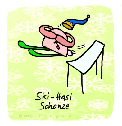 Cartoon: Hasi 76 (medium) by schwoe tagged hasi,hase,wintersportschnee,ski,schanze,springen