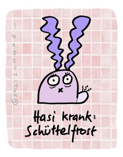 Cartoon: Hssi 17 (medium) by schwoe tagged hasi,hase,krank,schüttelfrost,freiren,kalt,heiß