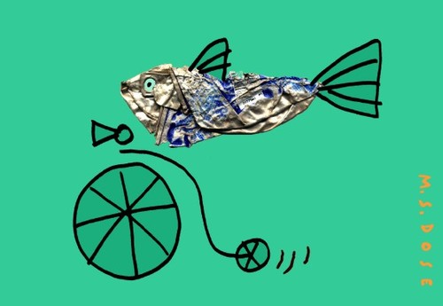 Cartoon: RadlDose (medium) by schwoe tagged dose,dosenpfand,recykling,fahrrad,fisch