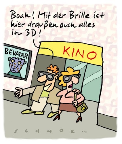 Cartoon: Reality 3D (medium) by schwoe tagged 3d,kino,cinema,realität,avatar
