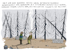 Cartoon: Anthrazit (small) by H Mercker tagged waldsterben,wald,bäume,anthrazit,geschmack,totholz,farbe,blaugrau,gabionen,gittersteine