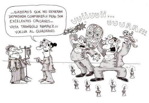 Cartoon: Cirujanos (medium) by Luiso tagged medicine