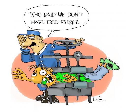 Cartoon: press freedom (medium) by Luiso tagged press