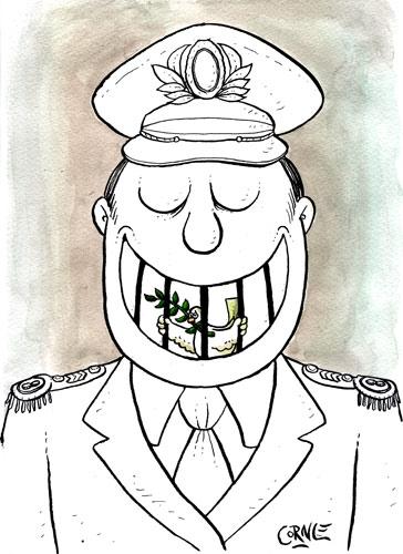 Cartoon: Jail for peace (medium) by corne tagged peace,war,military,jail,