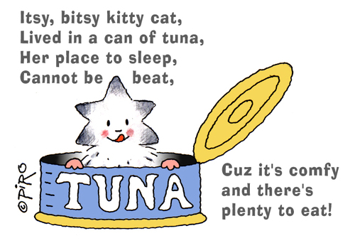 Cartoon: tuna cat (medium) by piro tagged cat,can,tuna