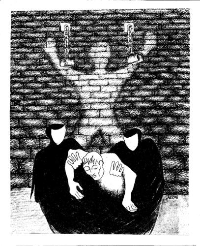 Cartoon: 1980 (medium) by necmi oguzer tagged recht,menschen,human,rights,folter,torture,demokratie