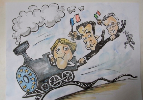 Cartoon: europe train (medium) by necmi oguzer tagged eu,euro,england