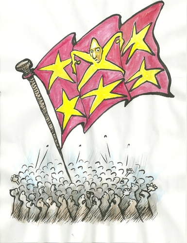 Cartoon: the flag (medium) by necmi oguzer tagged flag