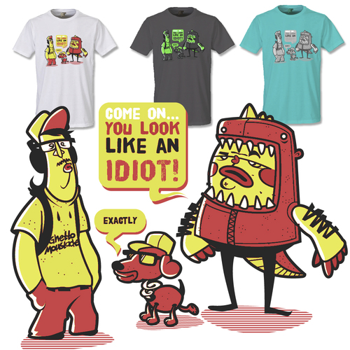 Cartoon: fashion victims (medium) by bkopf tagged bkopf,shirt,look,like,an,idiot,yellow,pink,fashion