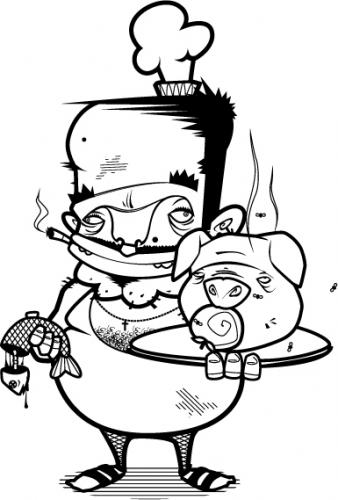 Cartoon: Kotzekocher (medium) by bkopf tagged bkopf,kotzekocher,koch,food,snack,lecker