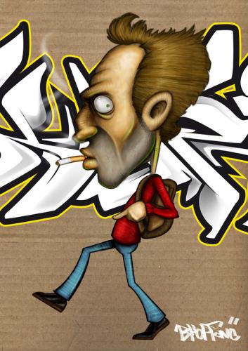 Cartoon: paranoia (medium) by bkopf tagged bkopf,graffiti,paranoia