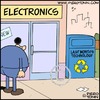 Cartoon: Recycling (small) by Piero Tonin tagged piero tonin recycling recycle technology computer computers marketing business digital consumerism mass consumption