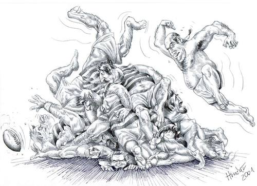 Cartoon: Rugby (medium) by romwer tagged sport,rugby