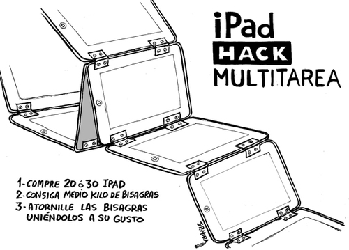 Cartoon: Ipad hack multitask (medium) by jrmora tagged ipad,apple,mac,multitask