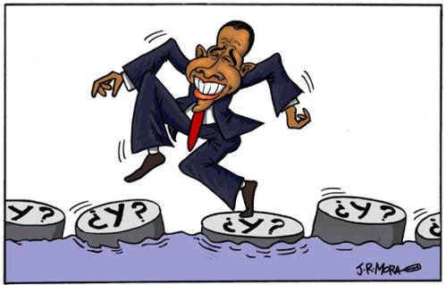 Cartoon: Obama 100 dias (medium) by jrmora tagged 11,dias,obama,eeuu,usa,gobierno