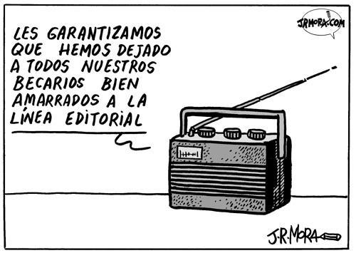 Cartoon: Verano y becarios (medium) by jrmora tagged verano,becarios,radio,prensa,tele,tv,television