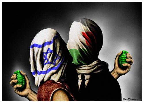 Cartoon: I Love You But... (medium) by BenHeine tagged renemagritte,lesamants,love,hatred,grenade,weapon,flags,palestine,israel,benheine,shadow,illusion,starofdavid,terrorism,zionism,kiss,lovers,danlieberman,alternative,insight,journalism,middle,east,trahison,enemy,