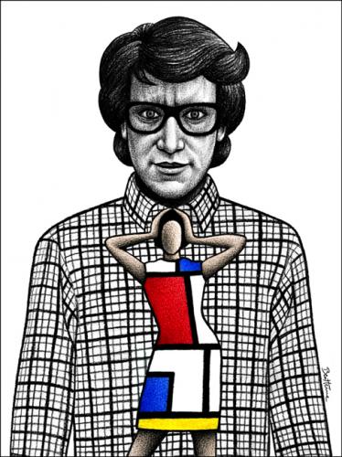 Cartoon: Yves Saint Laurent (medium) by BenHeine tagged yves,saint,laurent,ysl,gucci,dior,pierre,berge,elegance,designer,fragrance,perfume,mode,dress,woman,piet,mondrian,art,couture,cutting,edge,controversial,gay,homosexual,genius,robe,fashion,cancer,creation,libertarian,anarchic,jacket,shirt,clothes,ben,heine