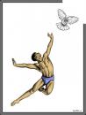Cartoon: Dancing His Way to Peace (small) by BenHeine tagged lennybruce,art,dance,aymansafieh,mayanorton,globalvoicesonlineorg,peace,master,balletprodigy,dove,colombe,danseur,paix,jump,saut,choreography,survivor,