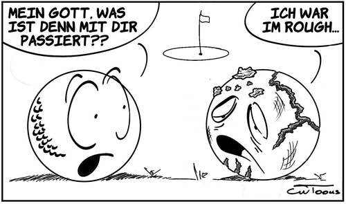 Cartoon: Im Rough (medium) by cwtoons tagged sport,golf,ball,spiel,unfall,drough