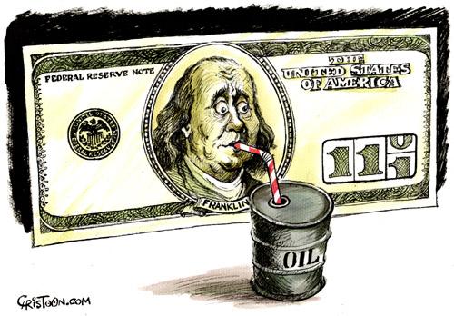 Cartoon: The dollar bill (medium) by Christo Komarnitski tagged us,dollar,bill,oil,price